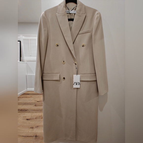Zara Sand Oversized Long Blazer - Picture 4 of 4